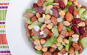 Mixed beans salad on table