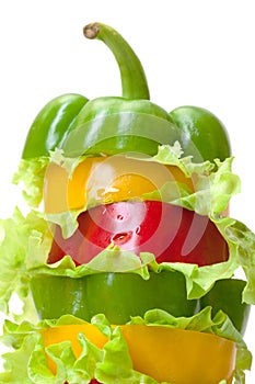 Mixed Bell Pepper with Lettuce