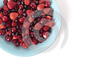 Mixed berries on white background