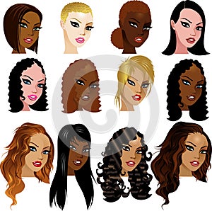 Mixed Biracial Women Faces