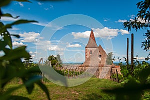 Mixed church Saint-Jacques-le-Majeur of Hunawihr, Alsace, France