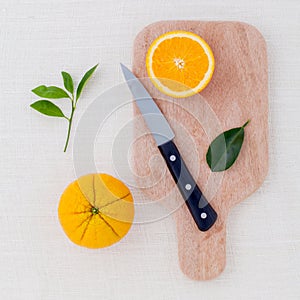 Mixed citruses fruit oranges, lemon on wooden background with or