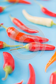 Mixed color chili pepper background