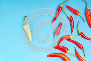 Mixed color chili pepper background