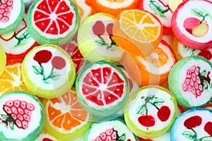 Mixed colorful fruit bonbon
