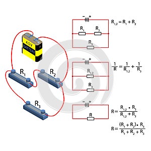 Mixed connection of conductors