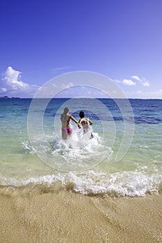 Mixed couple in hawaii