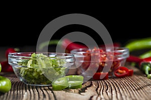 Mixed cutted Chilis (red and green)