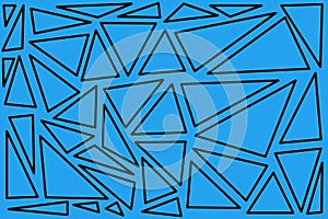 Mixed dimensional triangles on a blue background