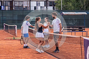Mixed doubles tennis tournament, outdoor court