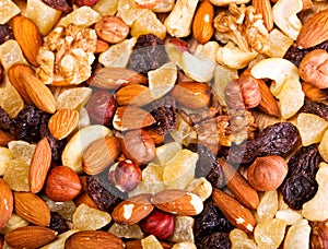 Mixed dried nuts and fruit