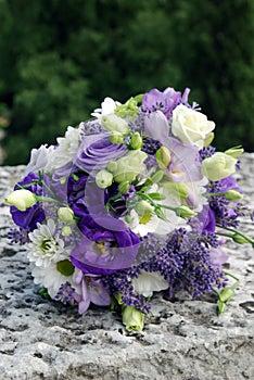 Mixed flowers wedding bouquet