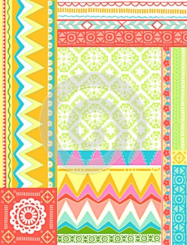 Mixed Folkloric Design Vector Illustration