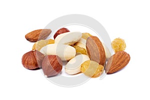 Mixed fresh nuts and raisins