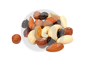 Mixed fresh nuts and raisins