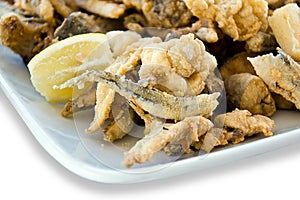 Mixed fried fish