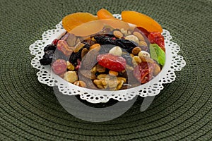Mixed fruit and nuts photo