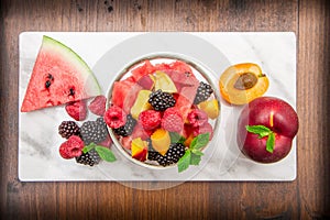 Mixed fruit salad with fresh fruit