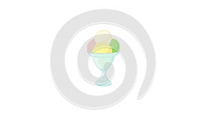 Mixed ice cream in a bowl icon animation