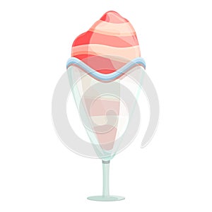 Mixed ice cream icon, cartoon style