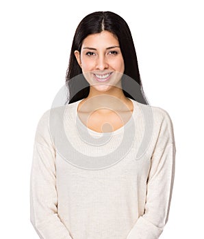 Mixed indian woman smile