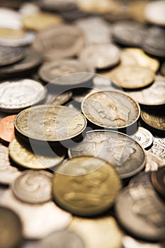 Mixed international coins