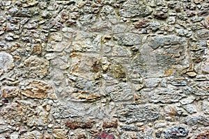Mixed irregular stone wall background texture