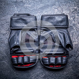 Mixed martial arts black gloves