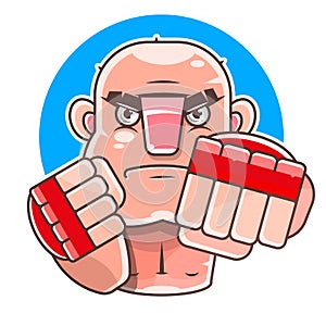 Mixed martial arts logo design, hand punching icon, fight symbol