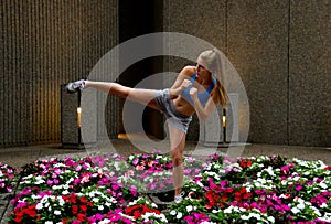 mixed-martial arts (MMA) woman kicking