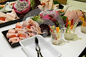 Mixed Meat coldcut texture closeup background