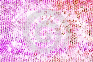 Mixed media artwork, abstract colorful artistic painted layer in pink color palette on grunge tile dots texture