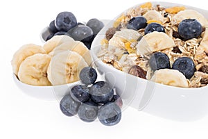 Mixed Muesli with Blueberries and Bananas