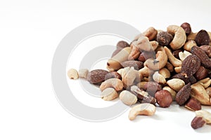 Mixed Nuts on White Background