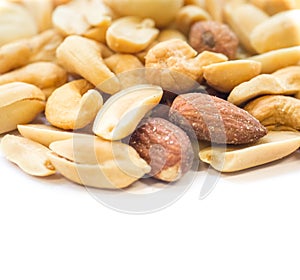 Mixed nuts isolated on white