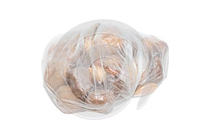 Mixed nuts in plastic bag