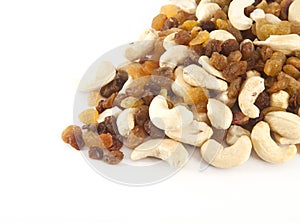 Mixed nuts and raisins