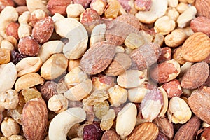 Mixed nuts and raisins