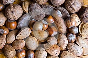 Mixed nuts in the shell