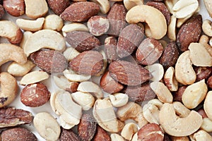 Mixed Nuts on White Background