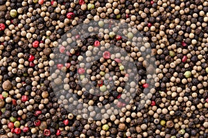 Mixed pepper corns background