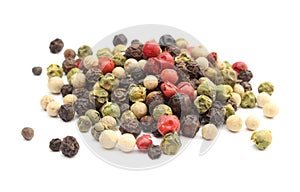 Mixed pepper isolated on white background