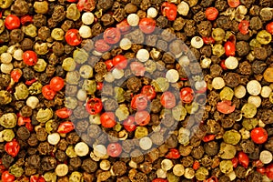 Mixed peppercorns background