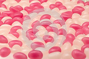 Mixed pink and white bean candy sweets