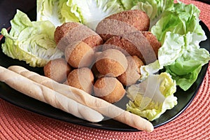 Mixed plate of fried appetizers photo