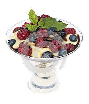 Mixed Pudding isolated on white