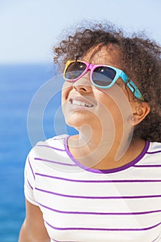 Mixed Race African American Girl Child Sunshine Sunglasses