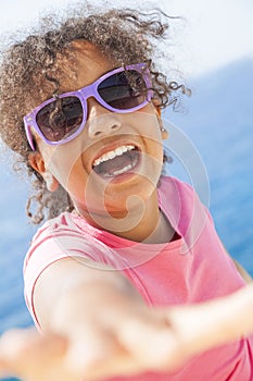 Mixed Race African American Girl Child Sunshine Sunglasses