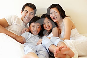 Mixed race Asian family