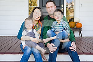 Mixed Race Chinese and Caucasian Young Family Portrait